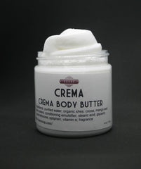 Crema Body Butter with Organic Shea and Cocoa Butters 4 oz Jar